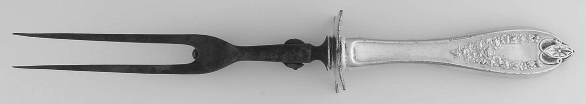 Old Colony (Silverplate, 1911) Large Stainless-Prong Roast Carving Fork by International Silver-1