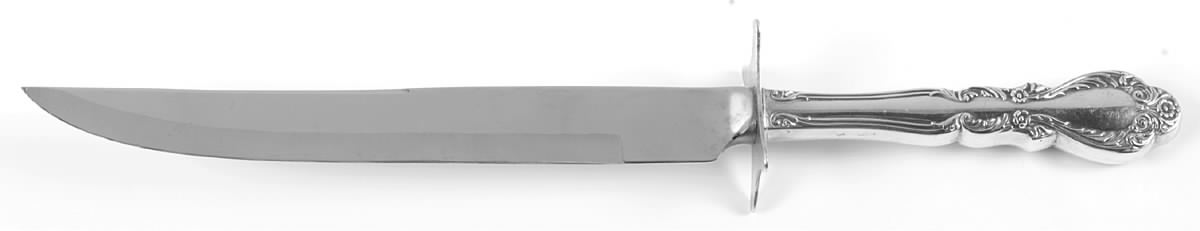 Old Charleston (Sterling, 1951) Large Stainless Blade Roast Carving Knife by International Silver-1