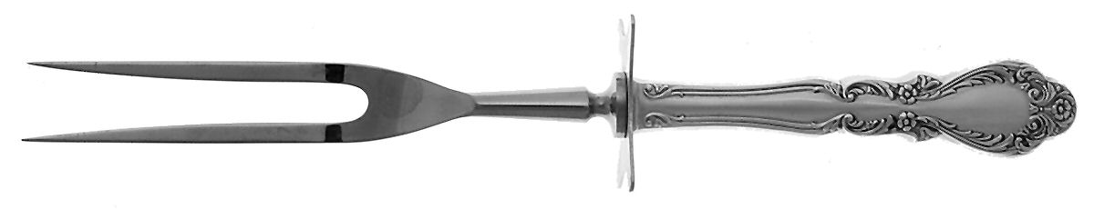 Old Charleston (Sterling, 1951) Large Stainless-Prong Roast Carving Fork by International Silver-1