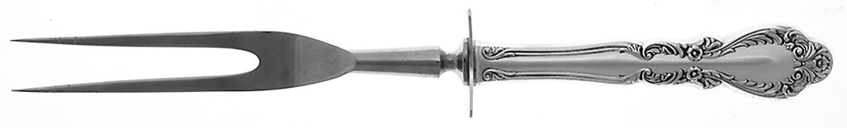 Old Charleston (Sterling, 1951) Small Steak Carving Fork with Stainless Prongs by International Silver-1