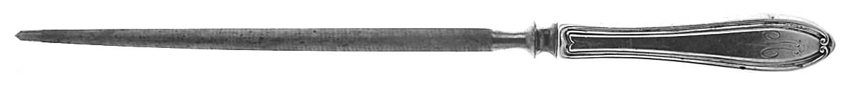 Old English (Sterling, 1917) Large Roast Steel Rod Knife Sharpener by International Silver-1