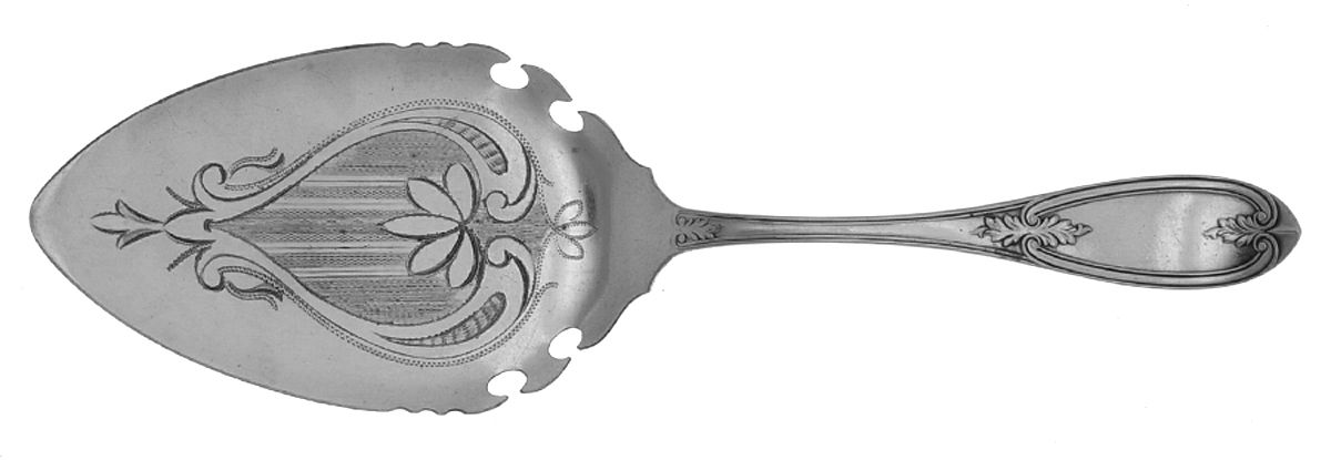 Olive (Silverplate, 1848) Large Solid Bright Cut Pie Knife by International Silver-1