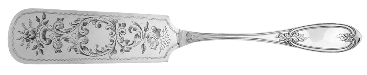 Olive (Silverplate, 1848) Bright Cut Solid Flat Server by International Silver-1