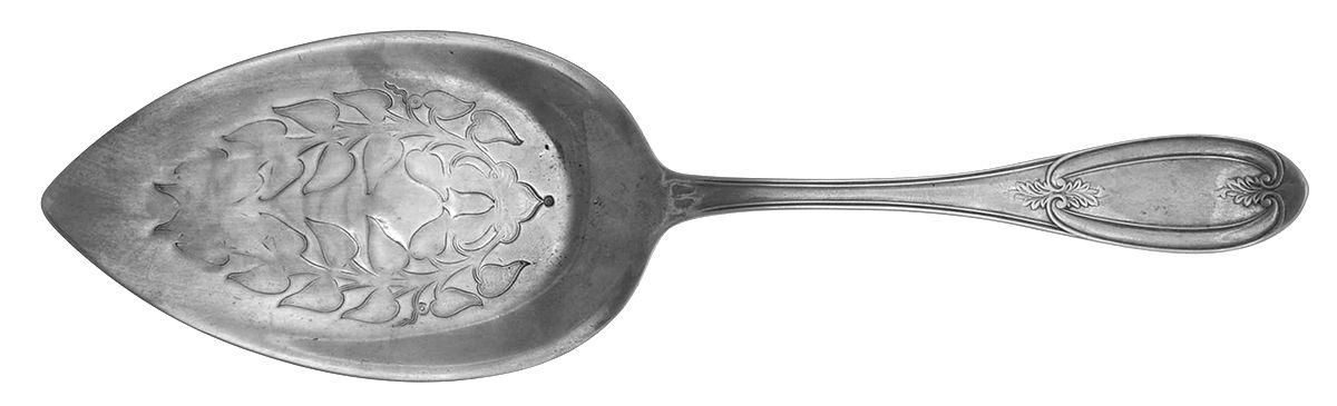 Olive (Silverplate, 1848) Large Solid Bright Cut Pie Knife by International Silver-1