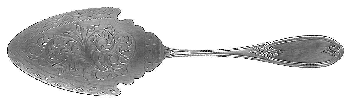 Olive (Silverplate, 1848) Large Solid Bright Cut Pie Knife by International Silver-1