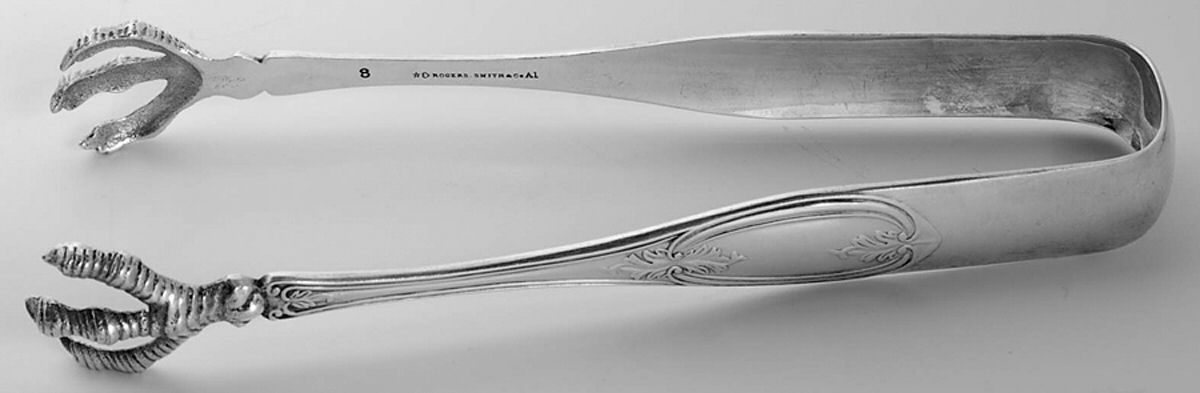 Olive (Silverplate, 1848) Large Ice Serving Tongs with Claw Tips by International Silver-1