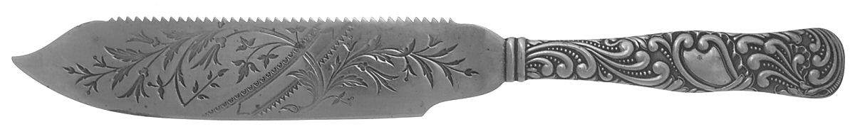 Opal (Silverplate, 1890) Solid Bright Cut Cake Knife by International Silver-1