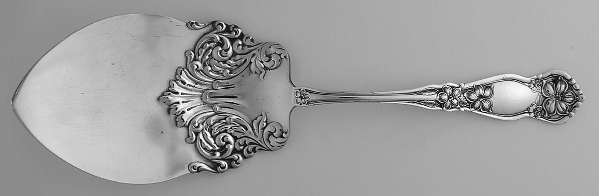 Orange Blossom (Silverplate, 1910) Large Solid Pie Knife by International Silver-1