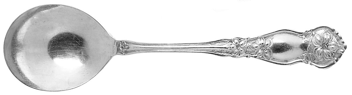 Orange Blossom (Silverplate, 1910) Round Bowl Soup Spoon (Gumbo) by International Silver-1