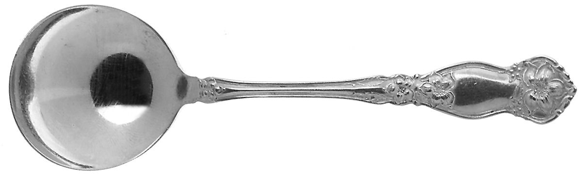 Orange Blossom (Silverplate, 1910) Round Bowl Soup Spoon (Bouillon) by International Silver-1