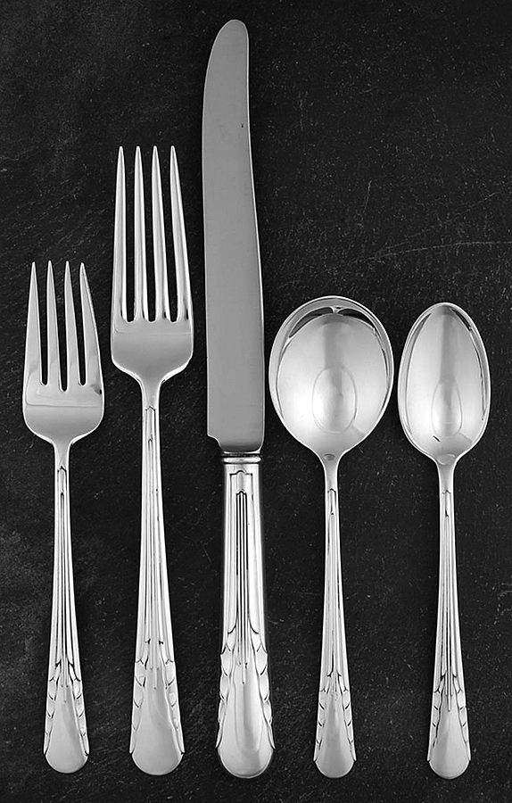 Orchid (Sterling, 1929-1930) 5 Piece Dinner Size Setting by International Silver-1