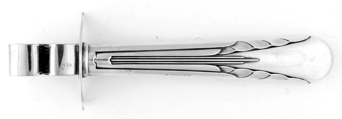 Orchid (Sterling, 1929-1930) Sterling Guard Steel Wheels Knife Sharpener by International Silver-1