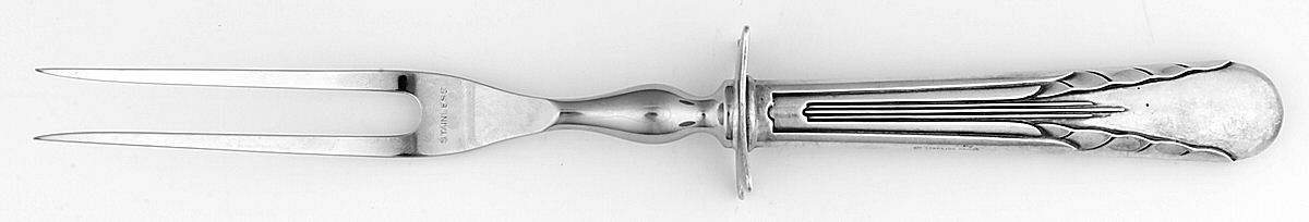 Orchid (Sterling, 1929-1930) Small Carving Fork W/Sterling Guard by International Silver-1
