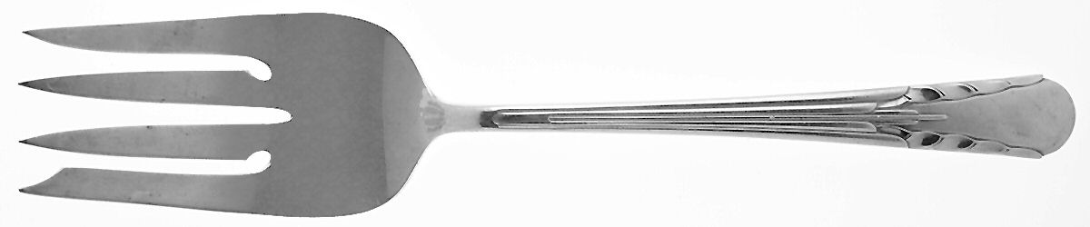 Orchid (Sterling, 1929-1930) Medium Solid Cold Meat Serving Fork by International Silver-1