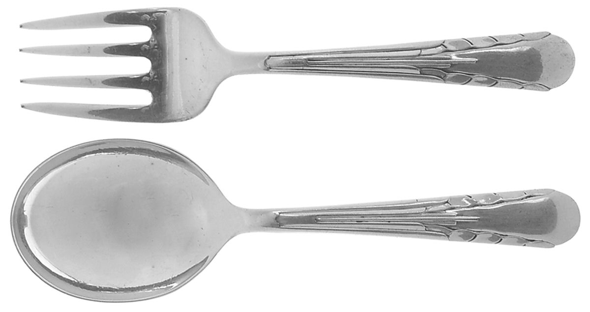 Orchid (Sterling, 1929-1930) 2 Pc Baby Set (BF, BS) by International Silver-1