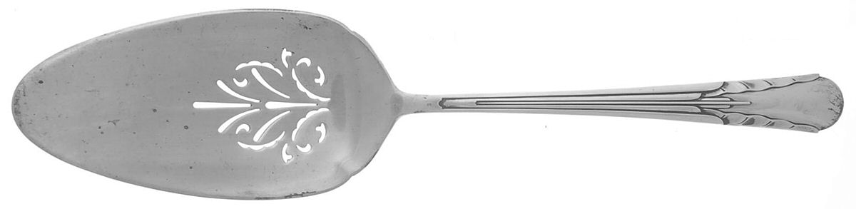 Orchid (Sterling, 1929-1930) Large Solid Pierced Pie Knife by International Silver-1