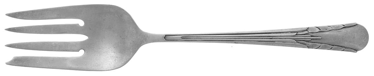 Orchid (Sterling, 1929-1930) Small Solid Cold Meat Serving Fork by International Silver-1