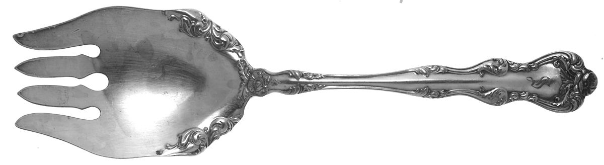 Orient-Venice (Silverplate, 1904) Solid Salad Serving Fork by International Silver-1