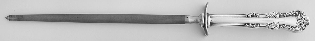 Orient-Venice (Silverplate, 1904) Large Roast Steel Rod Knife Sharpener by International Silver-1