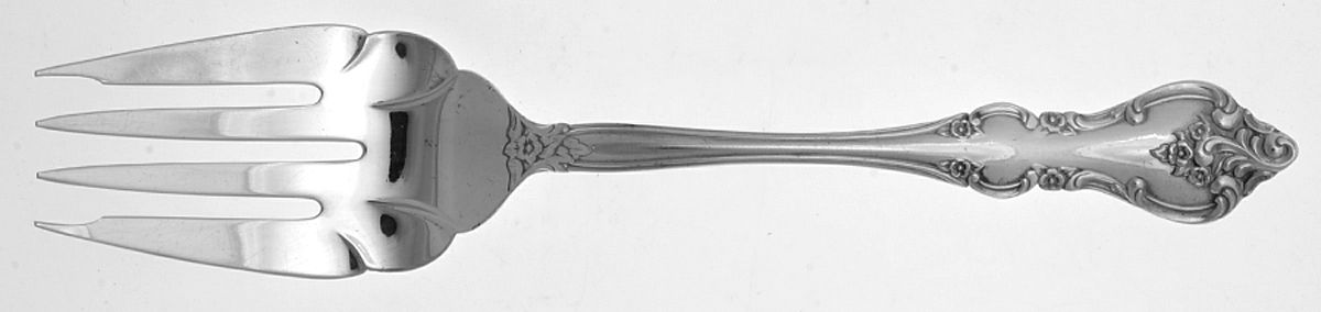 Orleans (Silverplate 1964) Medium Solid Cold Meat Serving Fork by International Silver-1