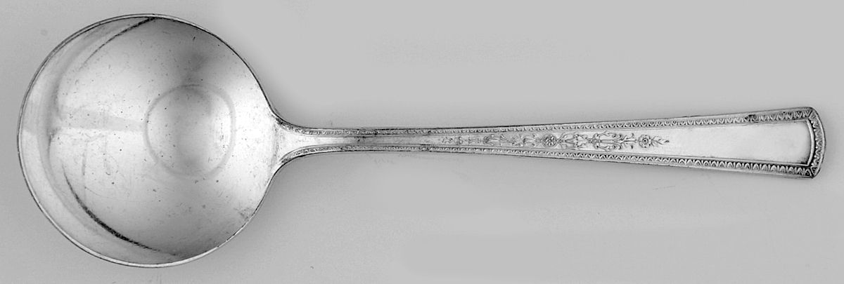 Orleans (Silverplate, 1927) Round Bowl Soup Spoon (Bouillon) by International Silver-1