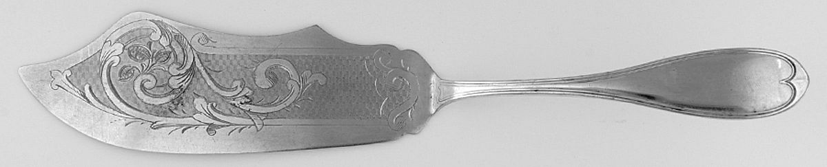 Oval (Silverplate, 1855) Large Solid Bright Cut Fish Server by International Silver-1