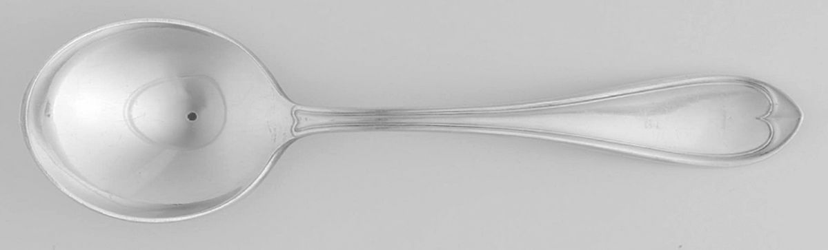 Oval Thread (Silverplate, 1874) Round Bowl Soup Spoon (Gumbo) by International Silver-1