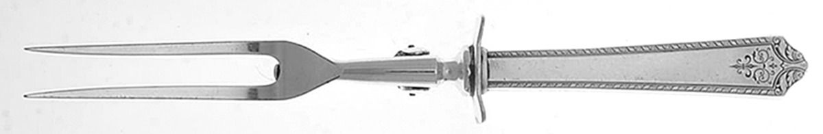 Pageant (Silverplate, 1927) Small Steak Carving Fork with Stainless Prongs by International Silver-1