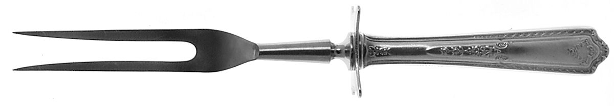 Paisley (Silverplate, 1922) Small Steak Carving Fork with Stainless Prongs by International Silver-1