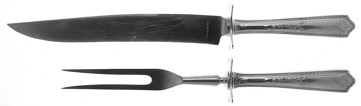 Paisley (Silverplate, 1922) Small Stainless Blade 2-Piece Steak Carving Set by International Silver-1