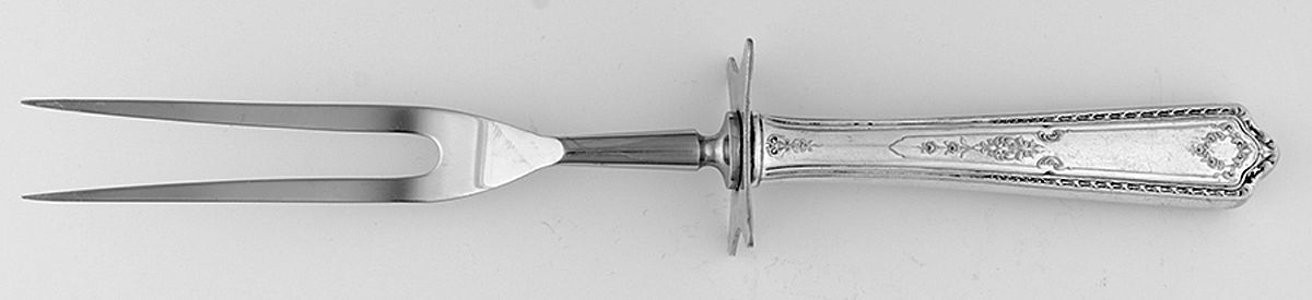 Paisley (Silverplate, 1922) Large Stainless-Prong Roast Carving Fork by International Silver-1