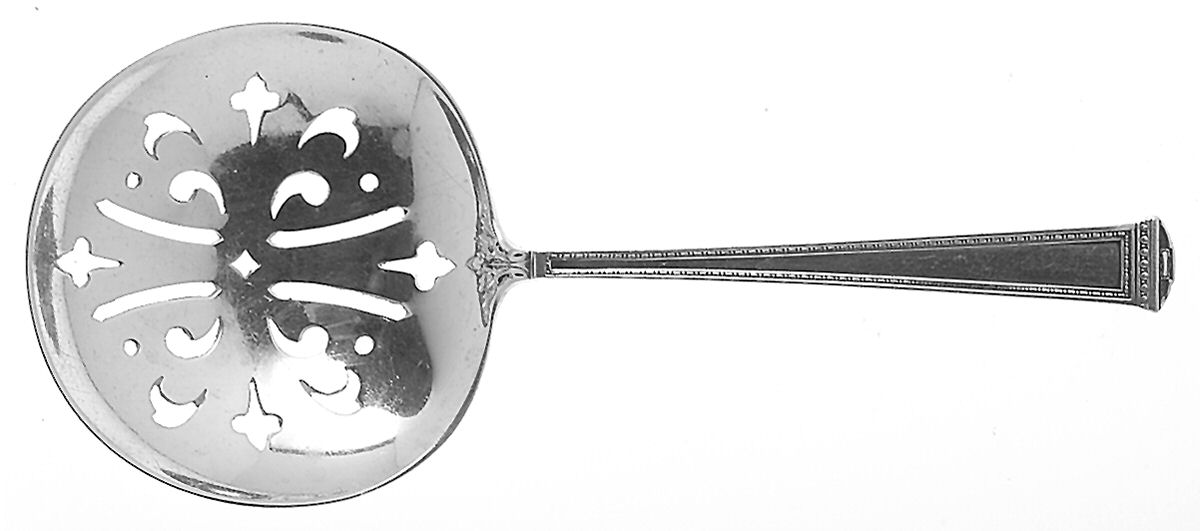 Pantheon (Sterling, 1920, No Monograms) Solid Bon Bon Spoon with Pierced Bowl by International Silver-1