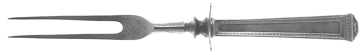 Pantheon (Sterling, 1920, No Monograms) Small Steak Carving Fork with Stainless Prongs by International Silver-1