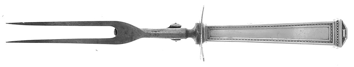 Pantheon (Sterling, 1920, No Monograms) Large Stainless-Prong Roast Carving Fork by International Silver-1