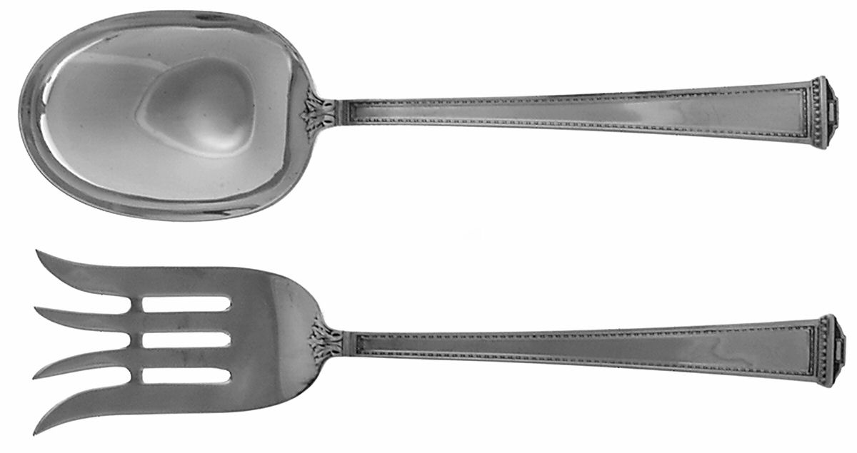 Pantheon (Sterling, 1920, No Monograms) (2 Pc) Solid Salad Set by International Silver-1