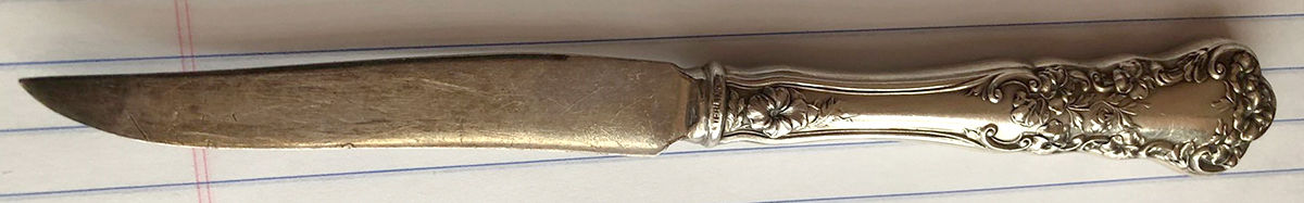 Pansy (Sterling, 1909, No Monograms) Individual Fruit Knife with Stainless Blade by International Silver-1