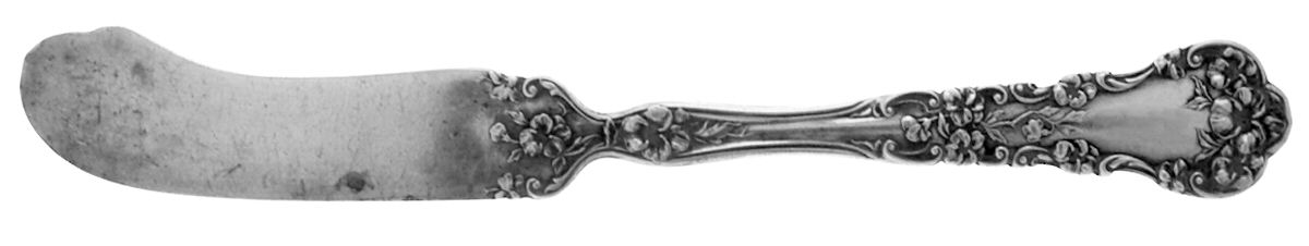 Pansy (Sterling, 1909, No Monograms) Flat Handle Butter Spreader by International Silver-1