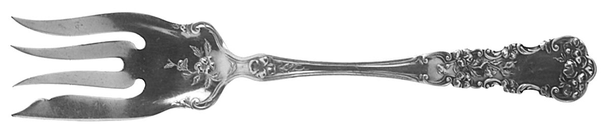 Pansy (Sterling, 1909, No Monograms) Medium Solid Cold Meat Serving Fork by International Silver-1