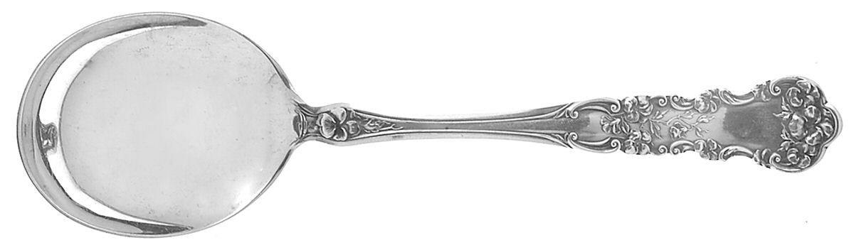 Pansy (Sterling, 1909, No Monograms) Round Bowl Soup Spoon (Gumbo) by International Silver-1