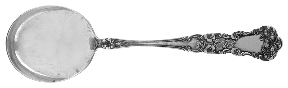 Pansy (Sterling, 1909, No Monograms) Round Bowl Soup Spoon (Bouillon) by International Silver-1
