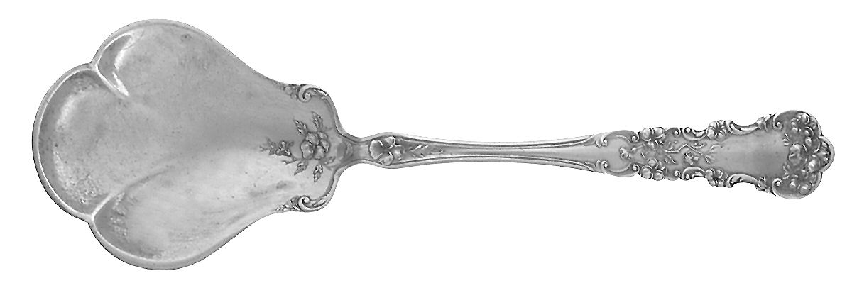 Pansy (Sterling, 1909, No Monograms) Solid Salad Serving Spoon by International Silver-1