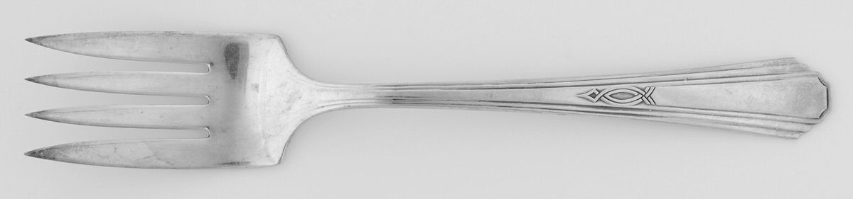 Paris (Silverplate, 1931) Medium Solid Cold Meat Serving Fork by International Silver-1