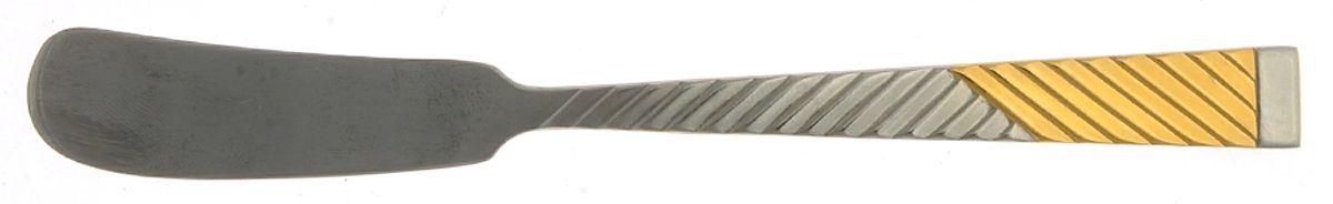 Parquet (Stainless, Gold Accent) Flat Handle Master Butter Knife by International Silver-1