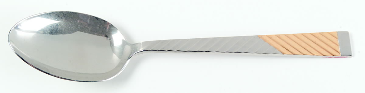 Parquet (Stainless, Gold Accent) Tablespoon (Serving Spoon) by International Silver-1