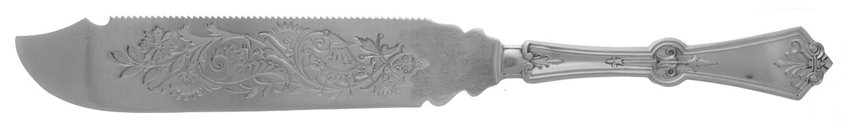 Persian (Silverplate, 1871) Solid Bright Cut Cake Saw by International Silver-1