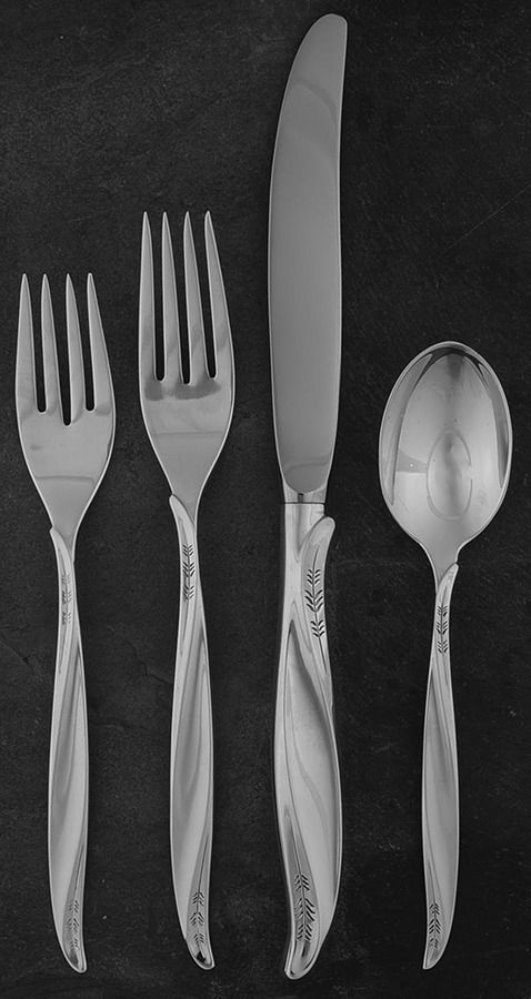 Pine Spray (Sterling, 1957) 4 Piece Place Size Setting by International Silver-1