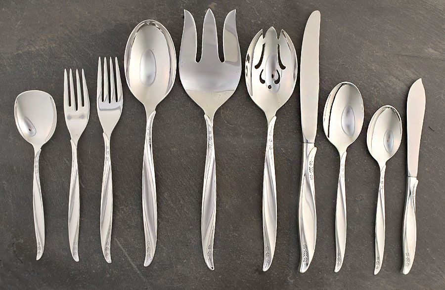 Pine Spray (Sterling, 1957) 45 Piece Place Size Starter Set by International Silver-1