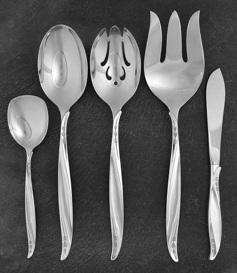 Pine Spray (Sterling, 1957) 5 Piece Hostess Set by International Silver-1
