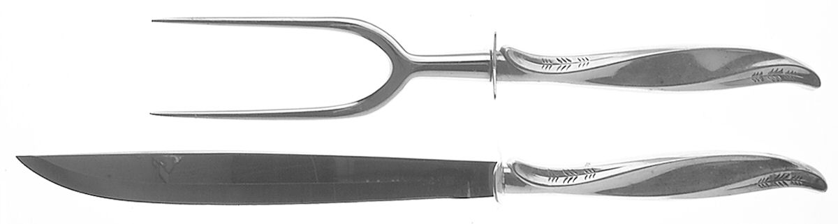 Pine Spray (Sterling, 1957) Small Stainless Blade 2-Piece Steak Carving Set by International Silver-1