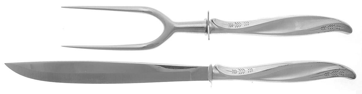 Pine Spray (Sterling, 1957) Small Steak 2-Piece Carving Set w/Stainless Blade by International Silver-1